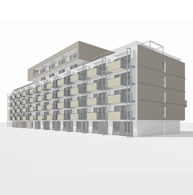 Wohnbauten Meischlgasse, Wien 23, Bauteil 1, Blick von Südosten